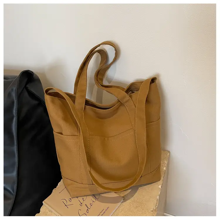Black Canvas College Student Crossbody Bag — feature 31