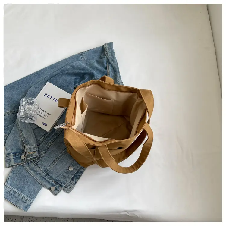 Black Canvas College Student Crossbody Bag — feature 40