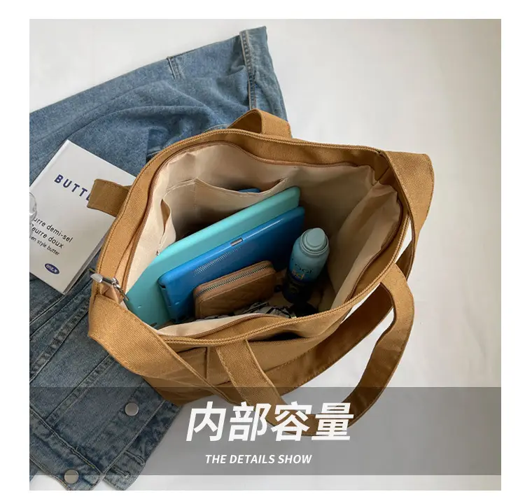 Black Canvas College Student Crossbody Bag — feature 6
