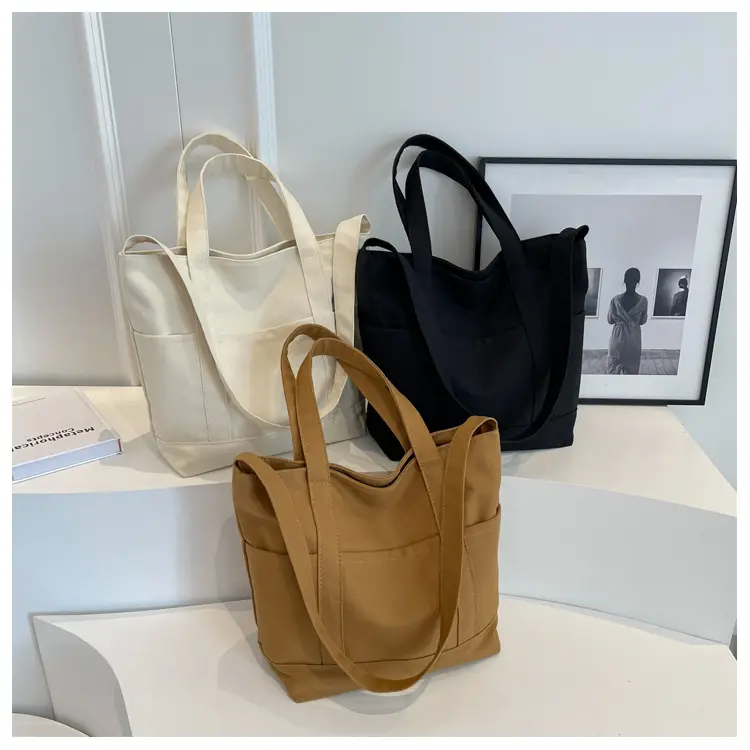 Black Canvas College Student Crossbody Bag — feature 9