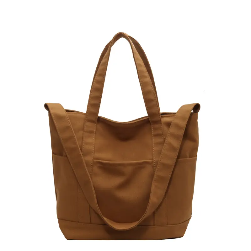 Black Canvas College Student Crossbody Bag - Image 3