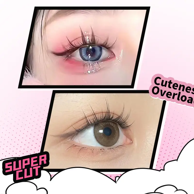 Cat Genie False Eyelashes for Women Pink Plaid - Image 9