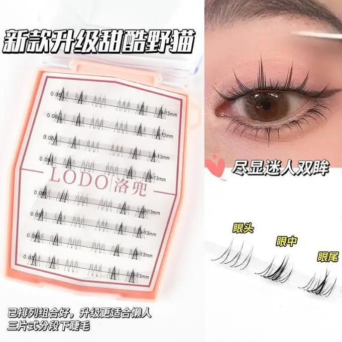 Cat Genie False Eyelashes for Women Pink Plaid - Image 5