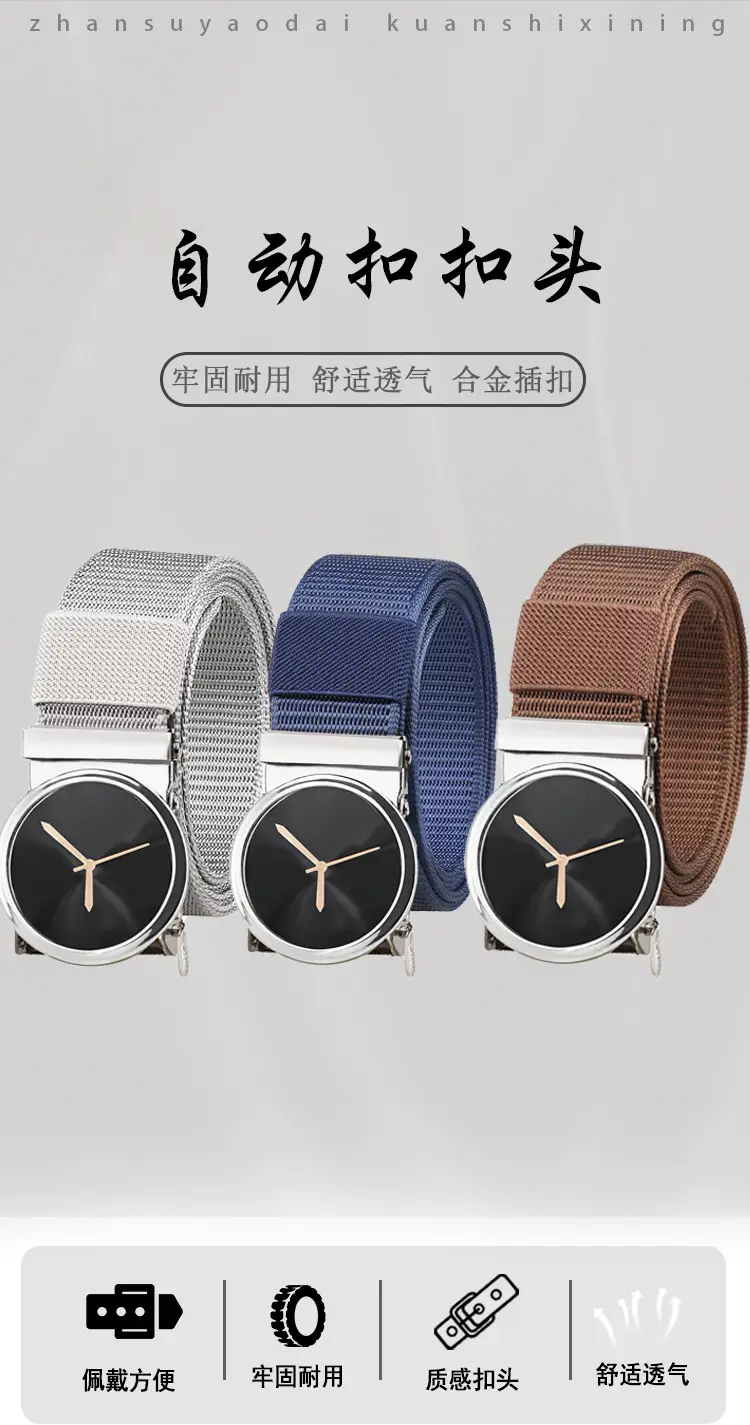 Men's Green Nylon Belt Watch with Automatic Buckle โ feature 3