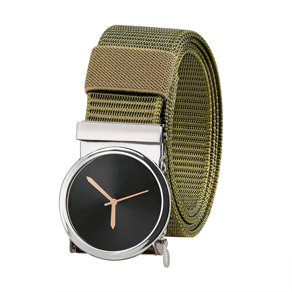 Men's Green Nylon Belt Watch with Automatic Buckle - Image 3