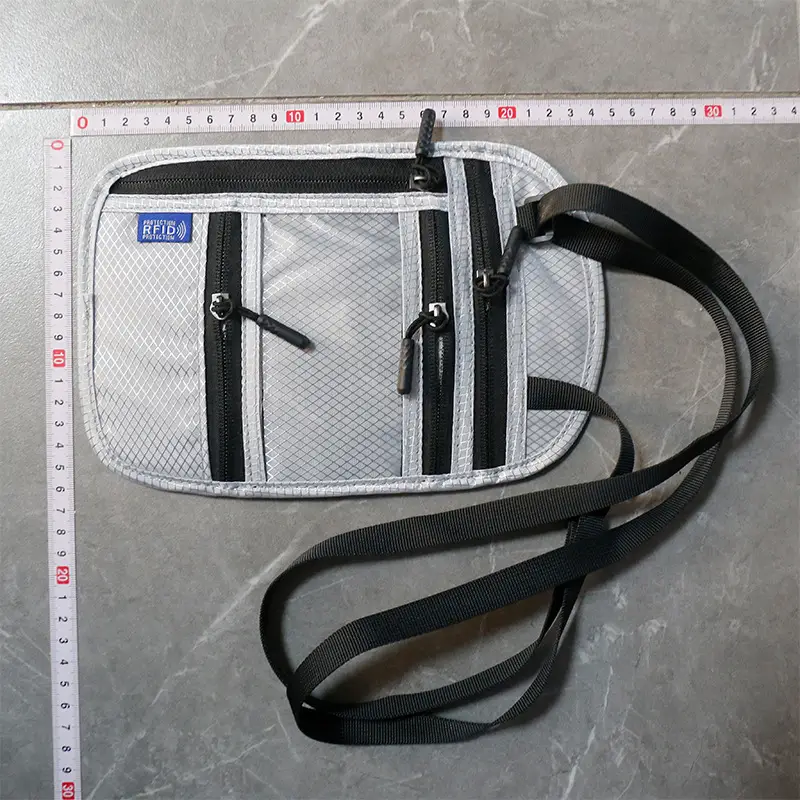 Blue RFID Shoulder Passport Bag with Clear Pocket — feature 27