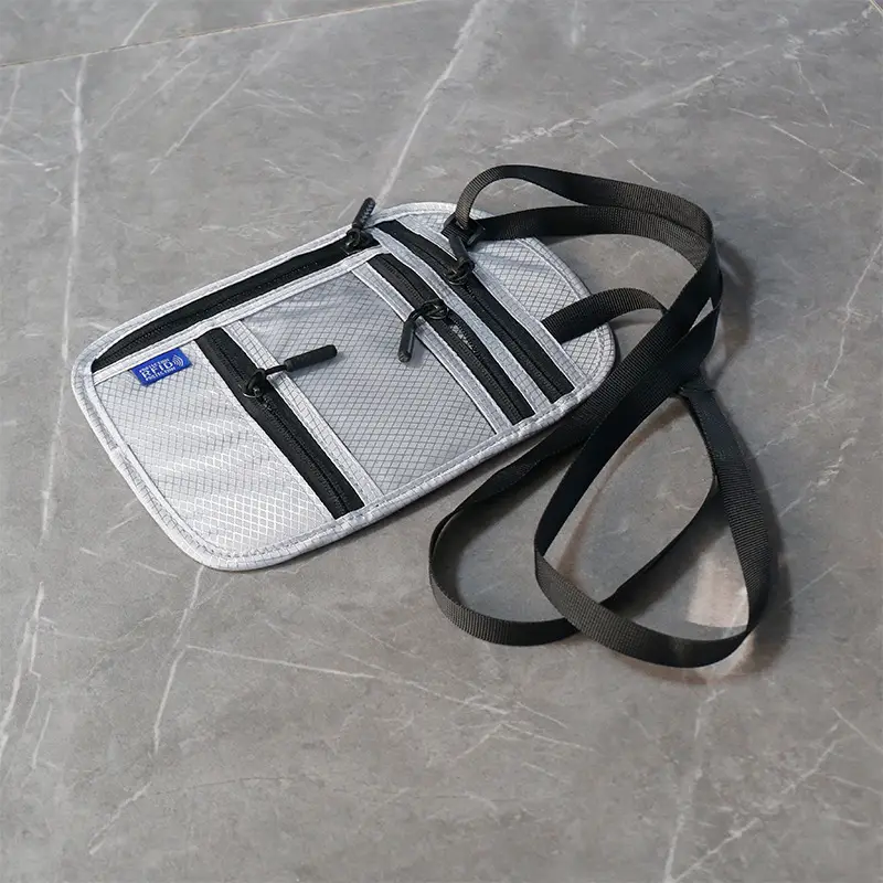 Blue RFID Shoulder Passport Bag with Clear Pocket — feature 28