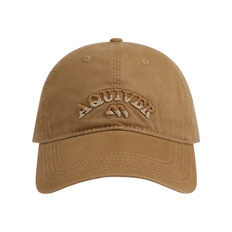 Beige Embroidered Baseball Cap for Girls