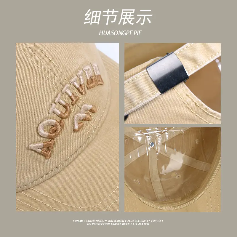 Beige Embroidered Baseball Cap for Girls — feature 14