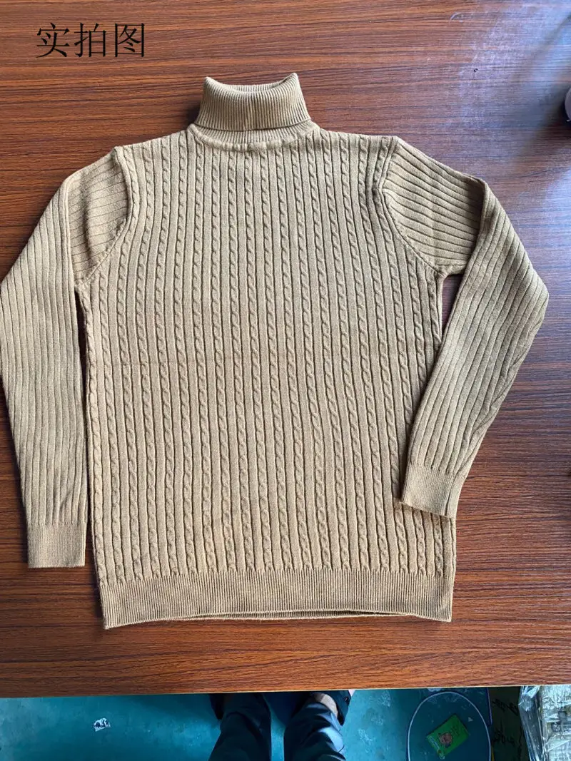 Men's Royal Blue High Collar Twist Knit Sweater — feature 3