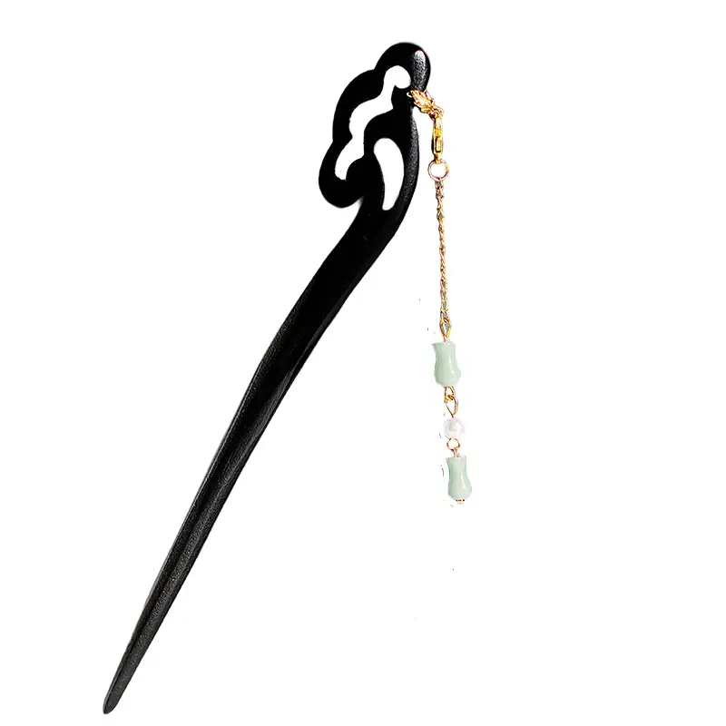 Retro Ebony Hairpin Sandalwood Hairpin Plate Wooden Hairpin Fairy Modern Wooden Hairpin Cheongsam Hanfu Headwear - Image 27