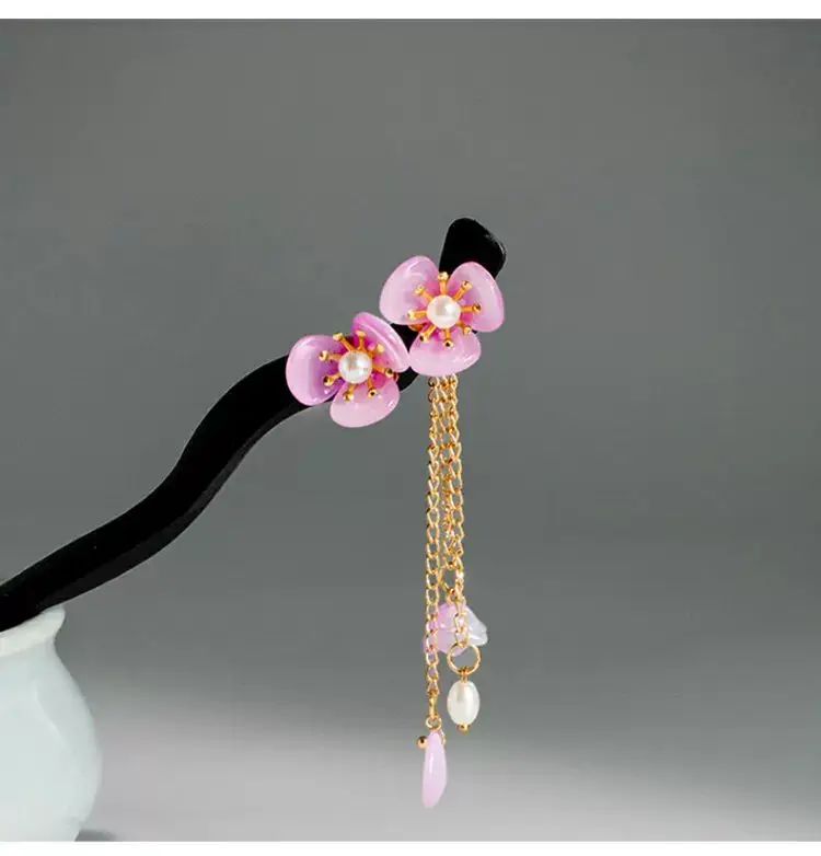 Retro Ebony Hairpin Sandalwood Hairpin Plate Wooden Hairpin Fairy Modern Wooden Hairpin Cheongsam Hanfu Headwear — feature 11