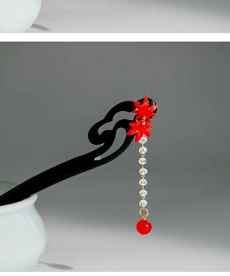 Retro Ebony Hairpin Sandalwood Hairpin Plate Wooden Hairpin Fairy Modern Wooden Hairpin Cheongsam Hanfu Headwear — feature 7