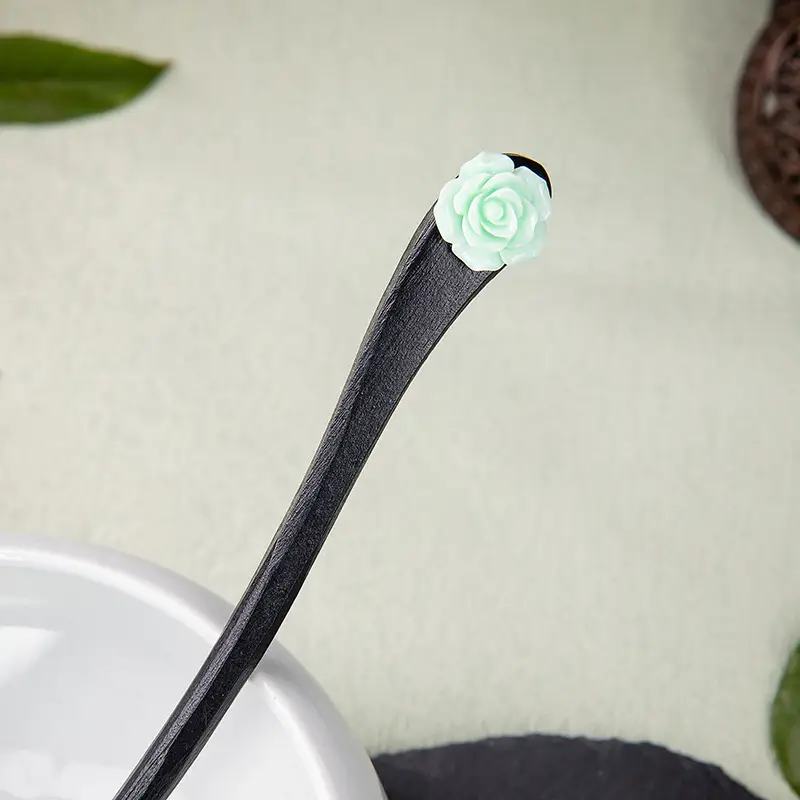 Retro Ebony Hairpin Sandalwood Hairpin Plate Wooden Hairpin Fairy Modern Wooden Hairpin Cheongsam Hanfu Headwear - Image 12