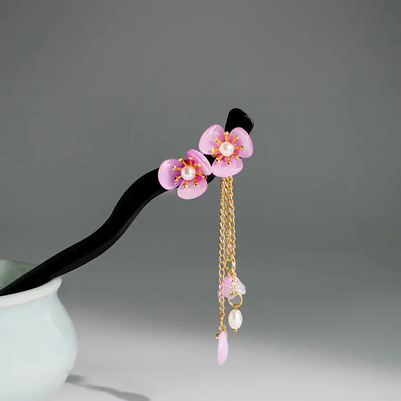 Retro Ebony Hairpin Sandalwood Hairpin Plate Wooden Hairpin Fairy Modern Wooden Hairpin Cheongsam Hanfu Headwear - Image 13