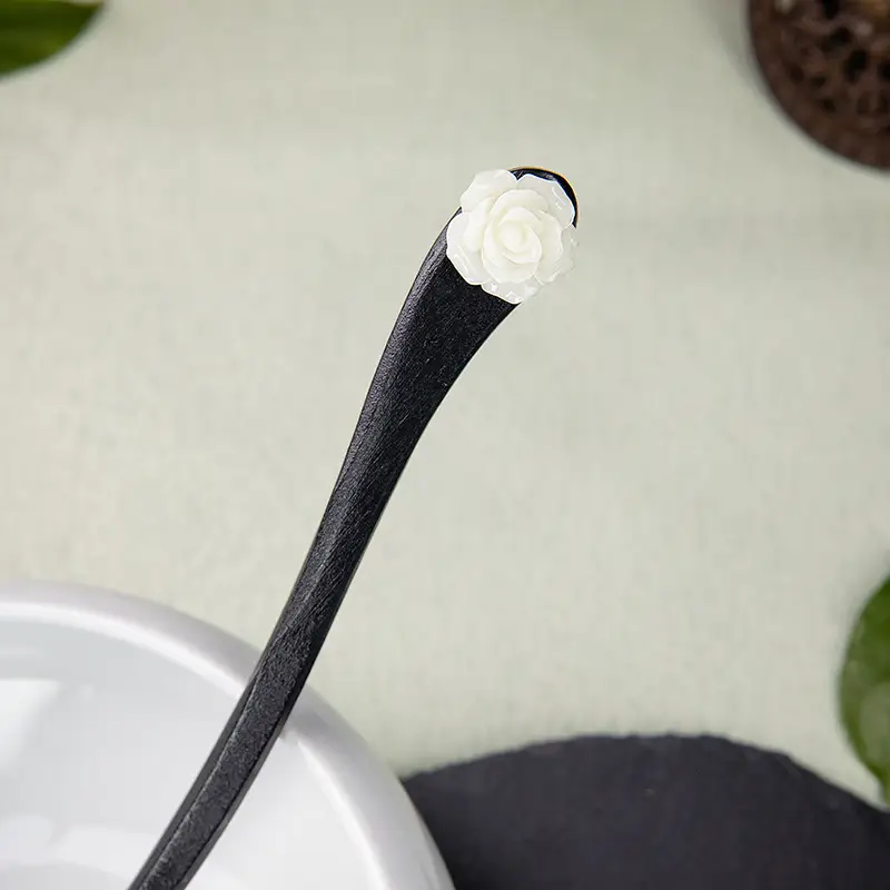 Retro Ebony Hairpin Sandalwood Hairpin Plate Wooden Hairpin Fairy Modern Wooden Hairpin Cheongsam Hanfu Headwear - Image 4