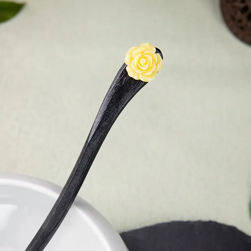 Retro Ebony Hairpin Sandalwood Hairpin Plate Wooden Hairpin Fairy Modern Wooden Hairpin Cheongsam Hanfu Headwear - Image 5