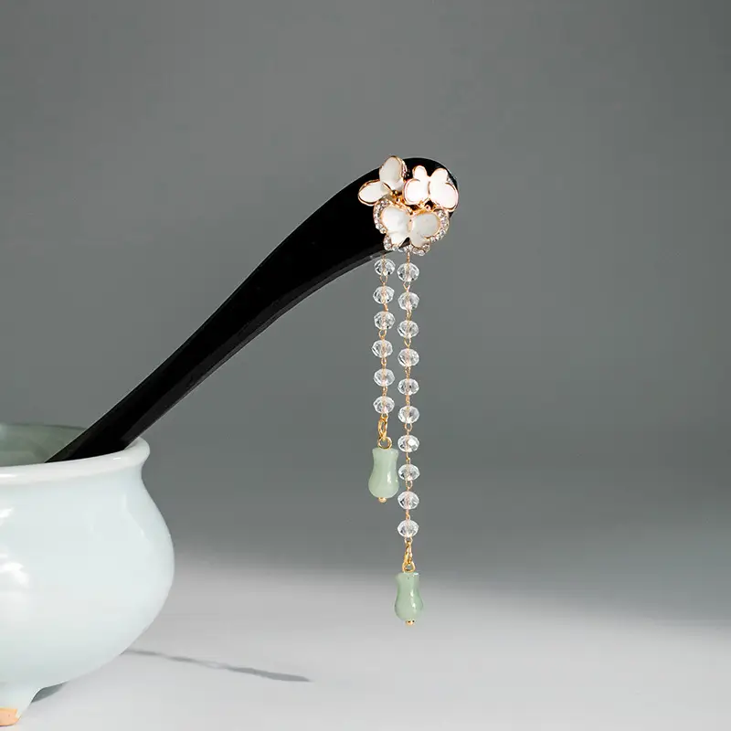 Retro Ebony Hairpin Sandalwood Hairpin Plate Wooden Hairpin Fairy Modern Wooden Hairpin Cheongsam Hanfu Headwear - Image 9