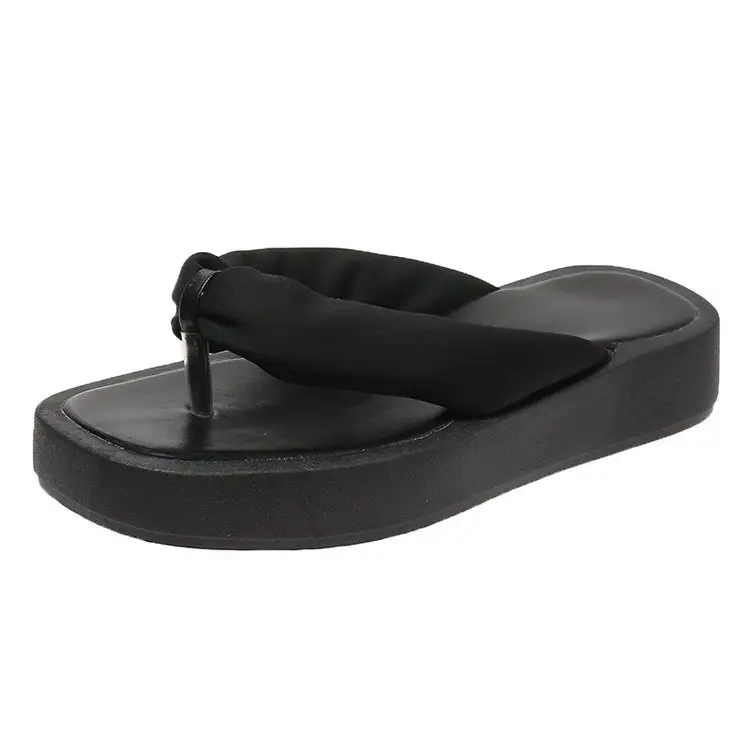 Women's Black Thick Platform Flip Flops Summer Casual — feature 12