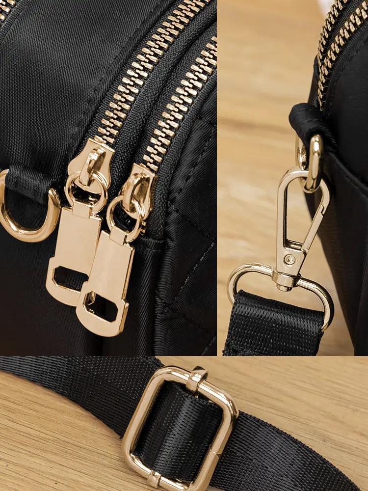 Women's Black Quilted Crossbody Bag 2024 - Image 3