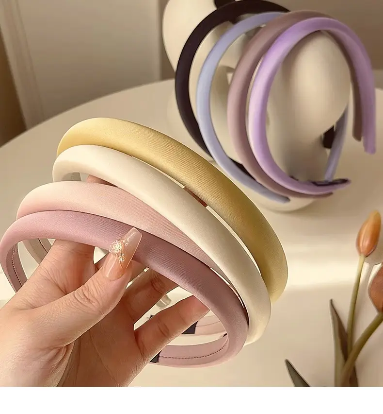 Women's Solid Color Glossy Hair Hoop Non-Slip Stamp — feature 7