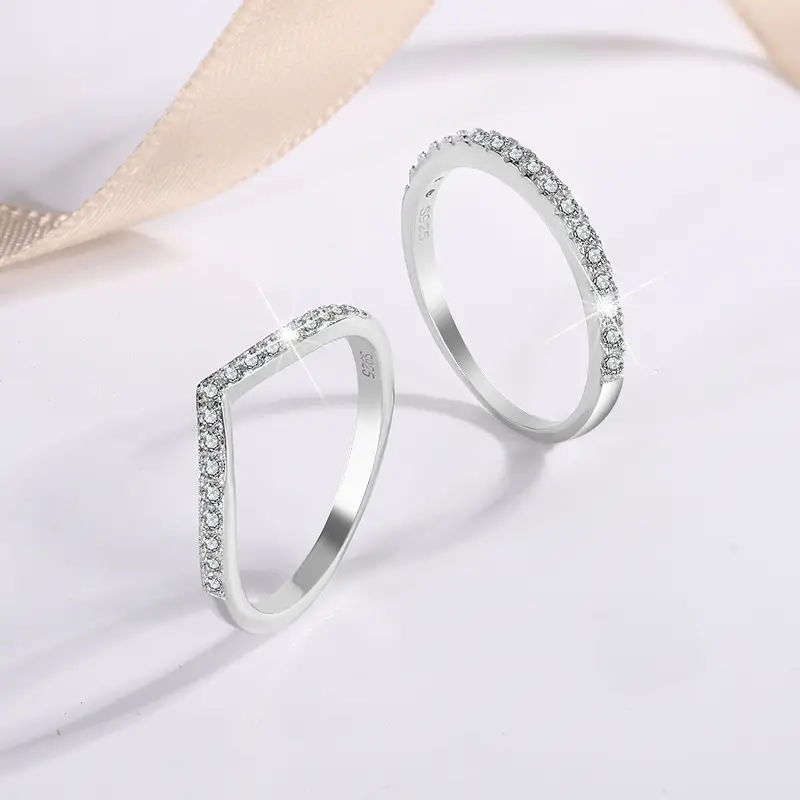 S925 Sterling Silver Moissanite Diamond Ring with Gra Certificate