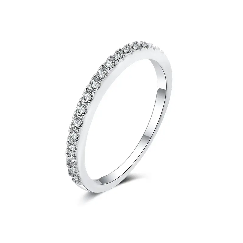 S925 Sterling Silver Moissanite Diamond Ring with Gra Certificate