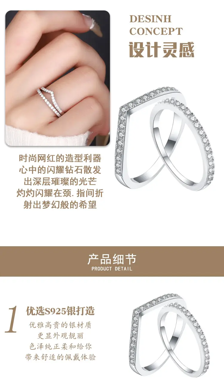 S925 Sterling Silver Moissanite Diamond Ring with Gra Certificate — feature 7