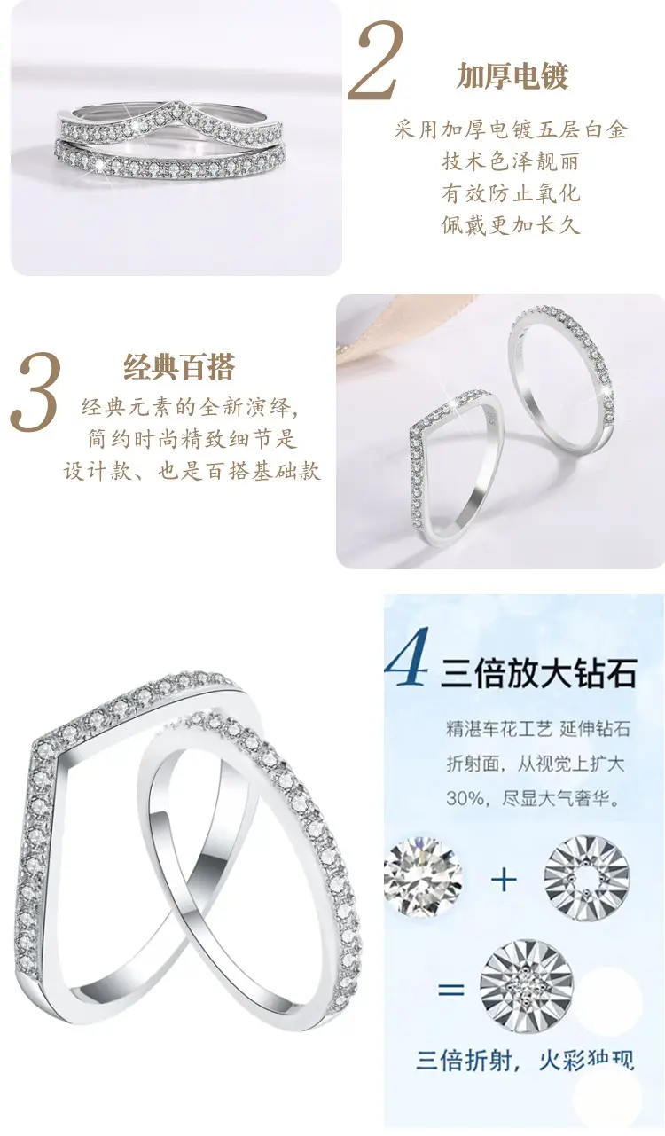 S925 Sterling Silver Moissanite Diamond Ring with Gra Certificate — feature 8