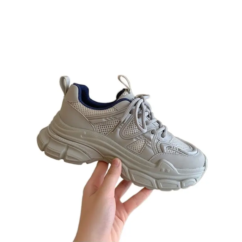 Mori Torre Shoes Women's Summer 2023 New Student Mesh Shoes Breathable Mesh Korean Style Thick-soled White Shoes Women