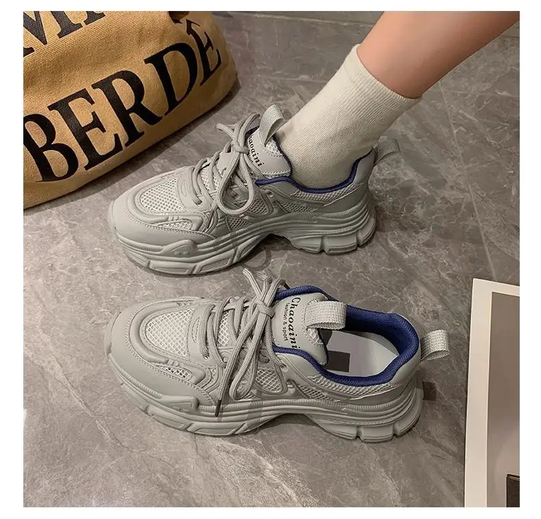 Mori Torre Shoes Women's Summer 2023 New Student Mesh Shoes Breathable Mesh Korean Style Thick-soled White Shoes Women — feature 17