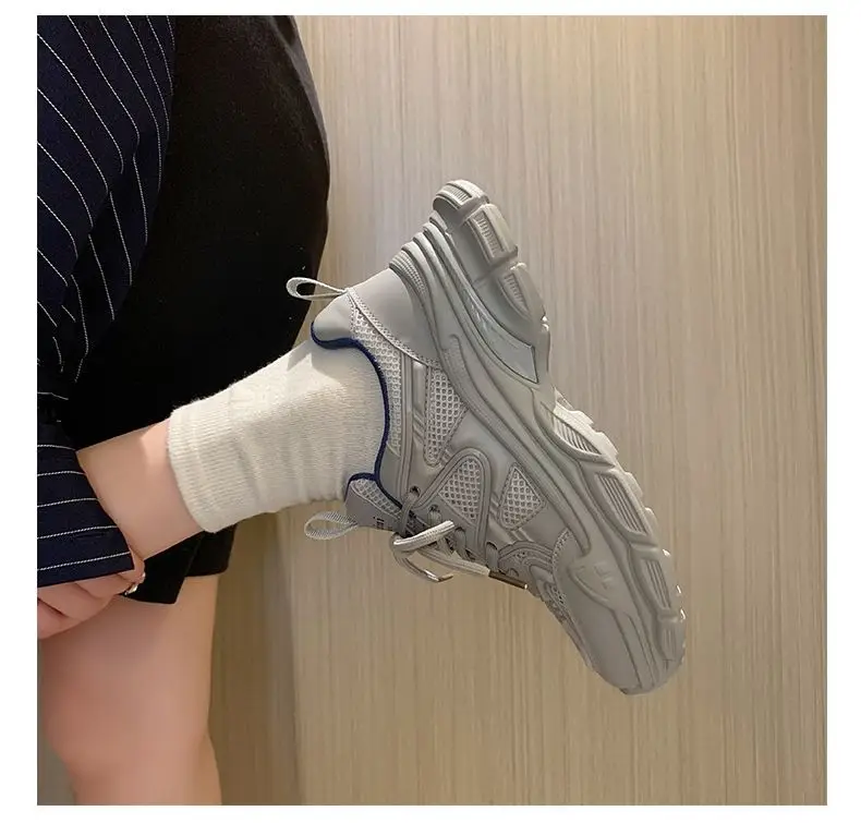 Mori Torre Shoes Women's Summer 2023 New Student Mesh Shoes Breathable Mesh Korean Style Thick-soled White Shoes Women — feature 19