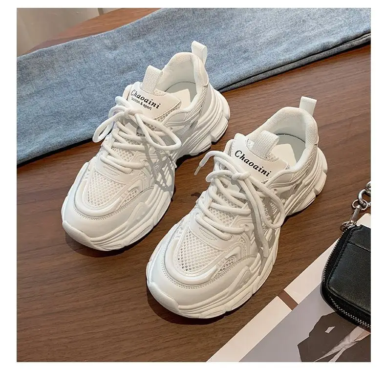Mori Torre Shoes Women's Summer 2023 New Student Mesh Shoes Breathable Mesh Korean Style Thick-soled White Shoes Women — feature 20
