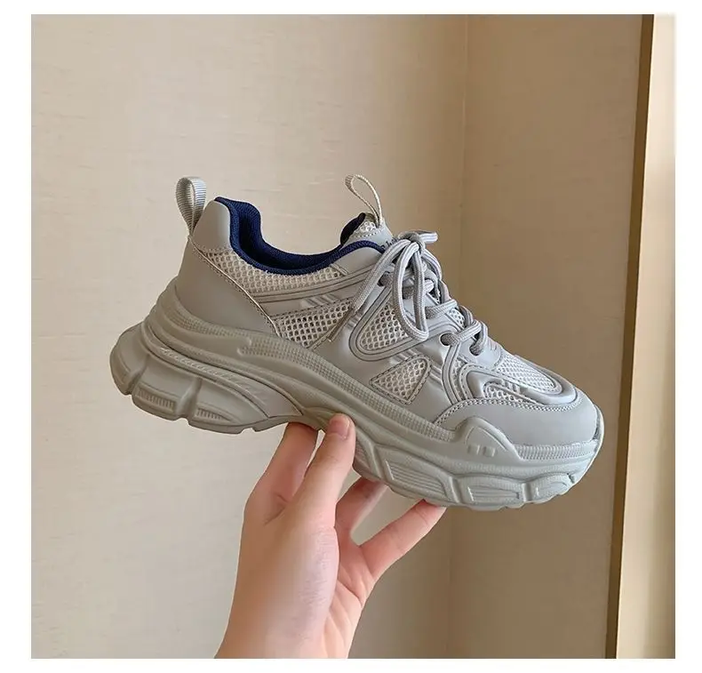 Mori Torre Shoes Women's Summer 2023 New Student Mesh Shoes Breathable Mesh Korean Style Thick-soled White Shoes Women — feature 22