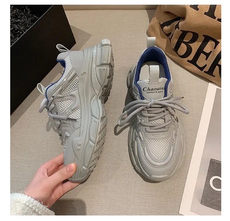 Mori Torre Shoes Women's Summer 2023 New Student Mesh Shoes Breathable Mesh Korean Style Thick-soled White Shoes Women — feature 24