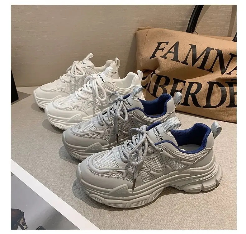 Mori Torre Shoes Women's Summer 2023 New Student Mesh Shoes Breathable Mesh Korean Style Thick-soled White Shoes Women — feature 26