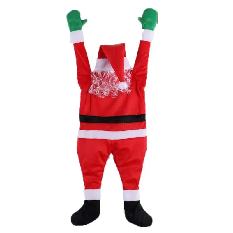 Red Flannel Santa Claus Climbing Wall Decor - Image 6