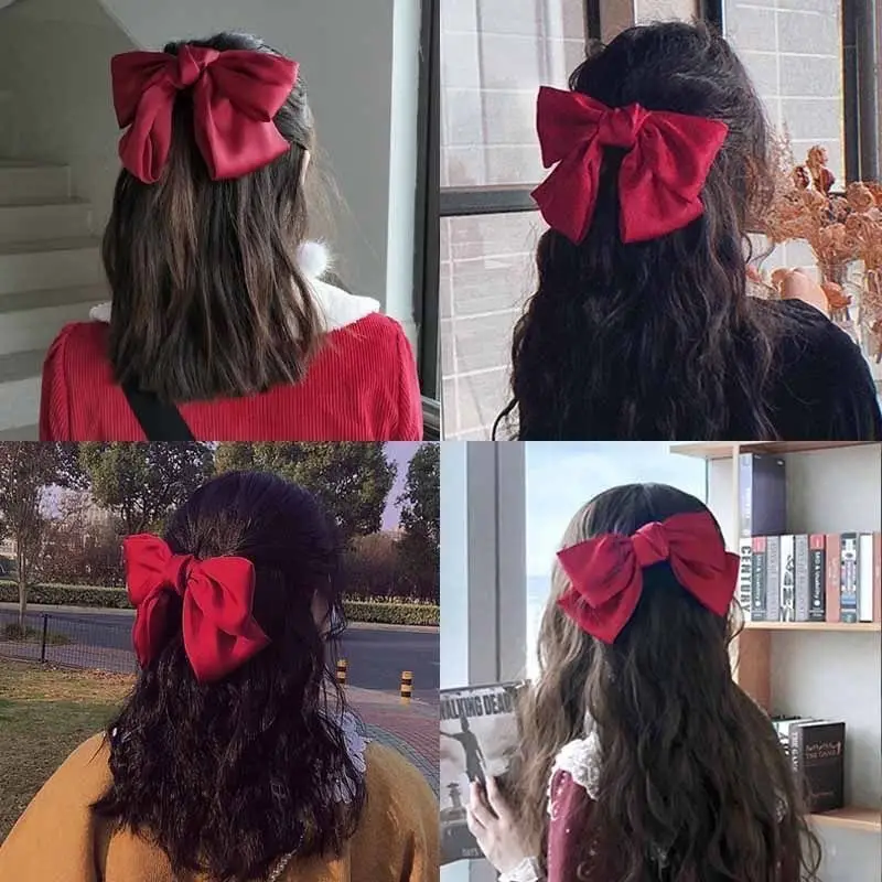 Big Bow Hairpin for Women Navy Color