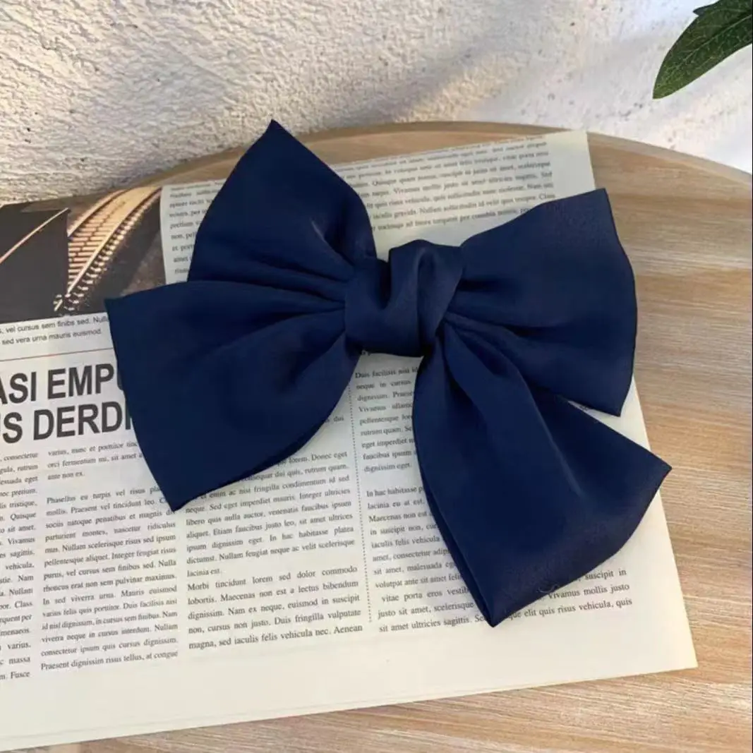 Big Bow Hairpin for Women Navy Color