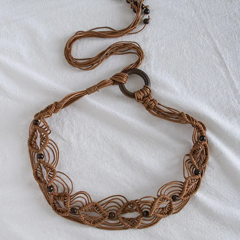 Bohemian Wax Rope Ethnic Knot Women's Belt - Image 8