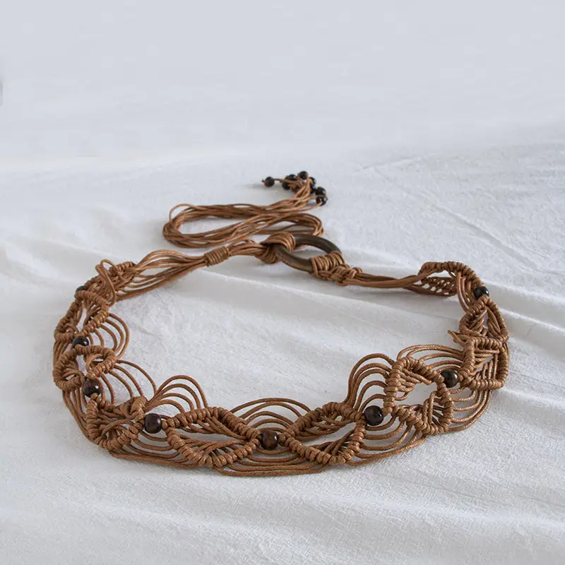 Bohemian Wax Rope Ethnic Knot Women's Belt — feature 8