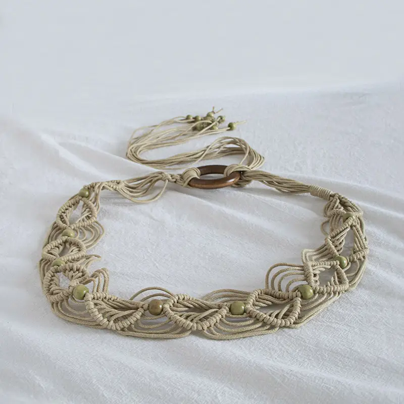 Bohemian Wax Rope Ethnic Knot Women's Belt — feature 13