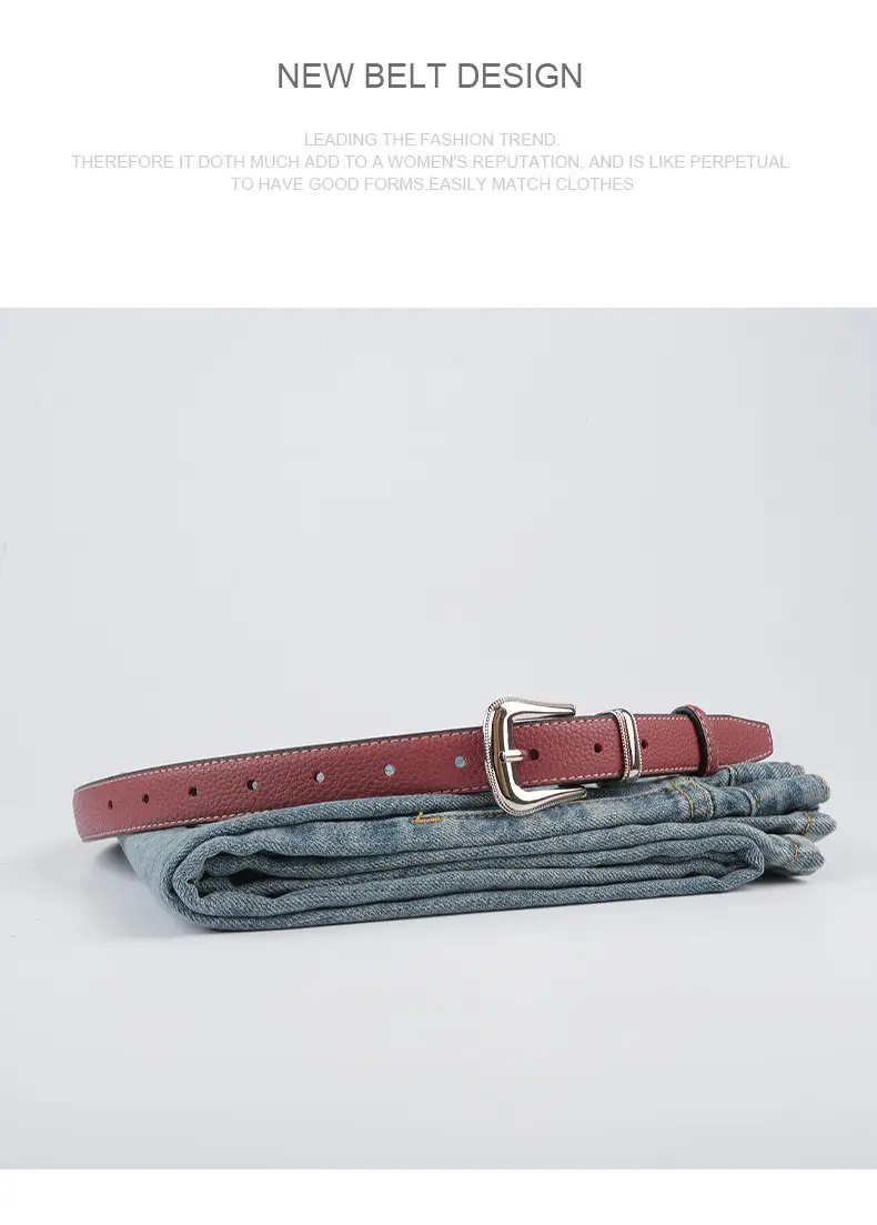 Women's Genuine Leather Belt with Pin Buckle β feature 14