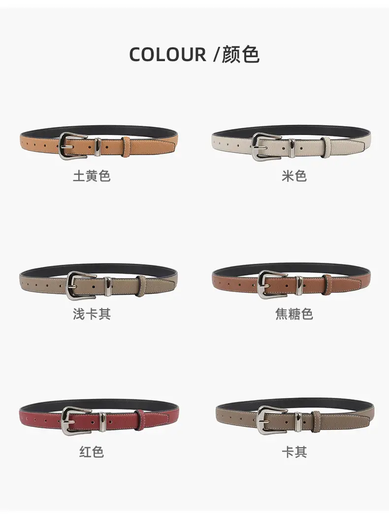 Women's Genuine Leather Belt with Pin Buckle β feature 9