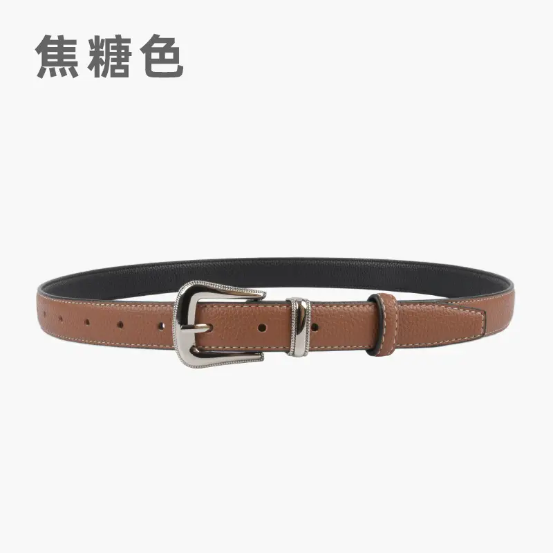 Women's Genuine Leather Belt with Pin Buckle - Image 14