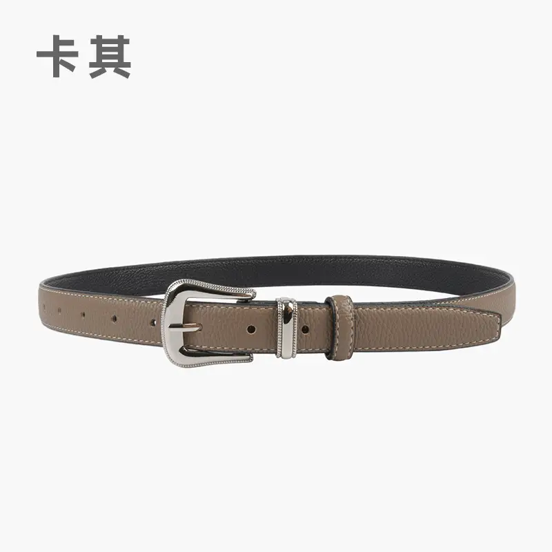 Women's Genuine Leather Belt with Pin Buckle - Image 3
