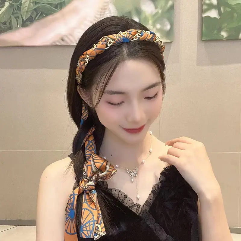 Vintage Hairpin with Silk Satin Scarf for Women - Image 14