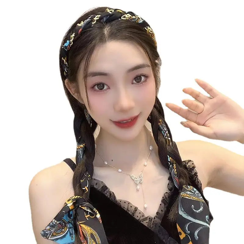 Vintage Hairpin with Silk Satin Scarf for Women - Image 16
