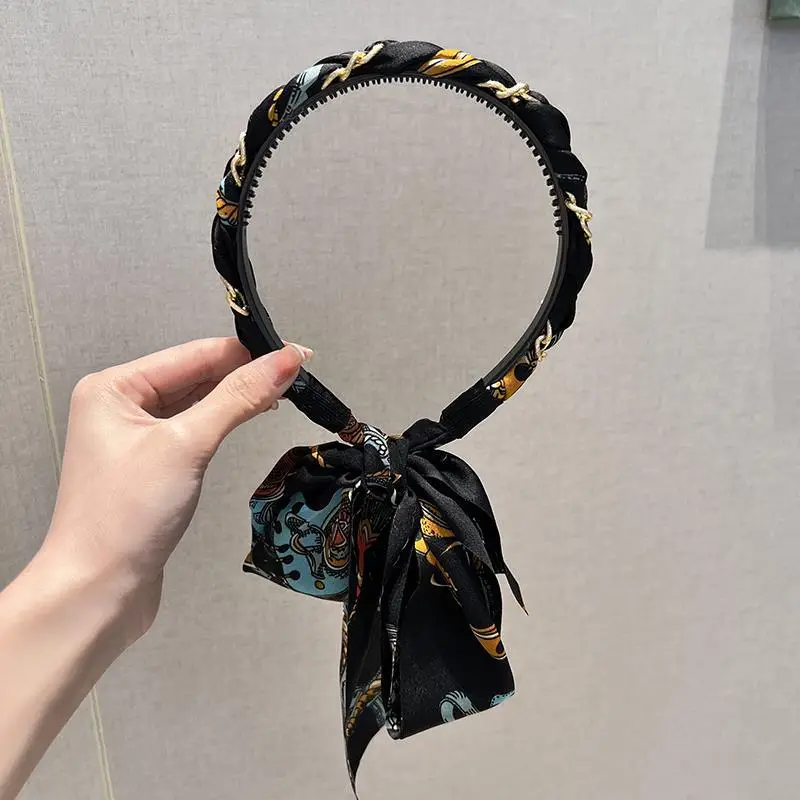 Vintage Hairpin with Silk Satin Scarf for Women - Image 3