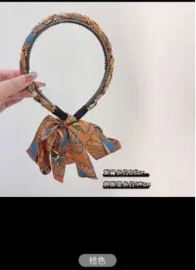 Vintage Hairpin with Silk Satin Scarf for Women - Image 6
